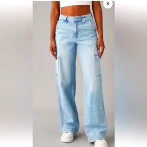 American Eagle Super Hi-Rise Baggy Wideleg Stretch Size 8